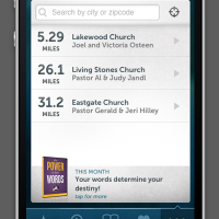 JOM iPhone App Find a Church Page