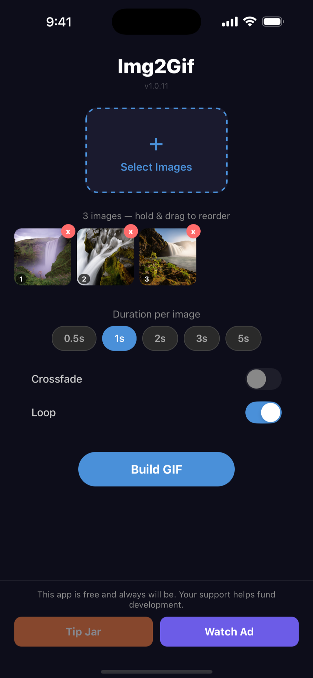 Building a GIF in Img2Gif